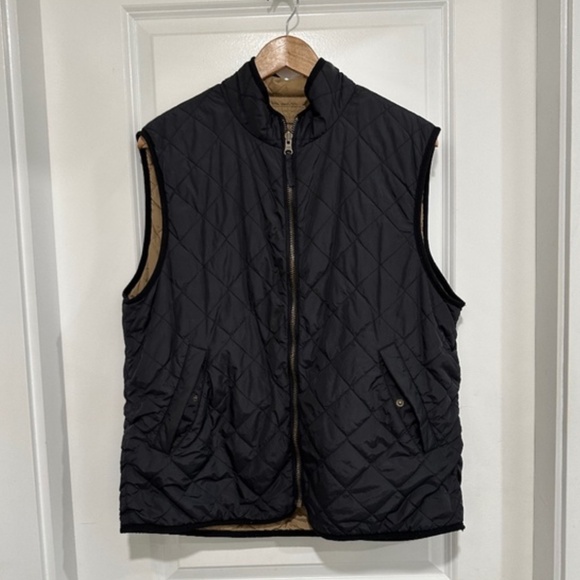 Vintage Levi’s Reversible Nylon Quilted Vest Black and Tan Men’s Unisex - Picture 1 of 16